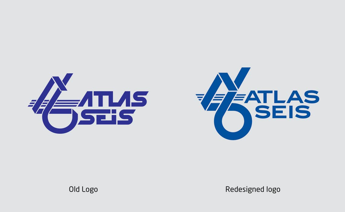 Construção do novo logotipo da Atlas Seis